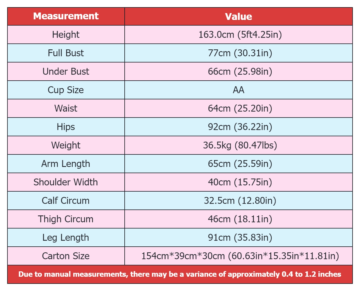 Body Measurement-Irontech Siicone-163cm