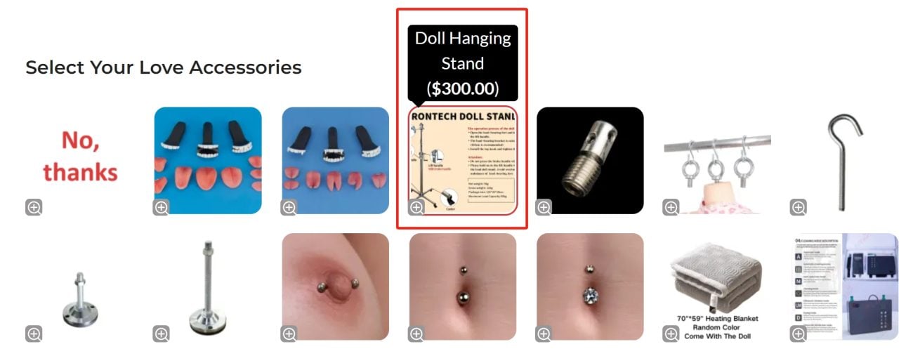 doll hanging stand option