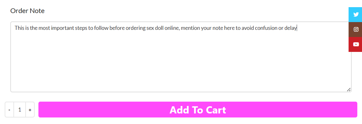 Final step to order sex doll online