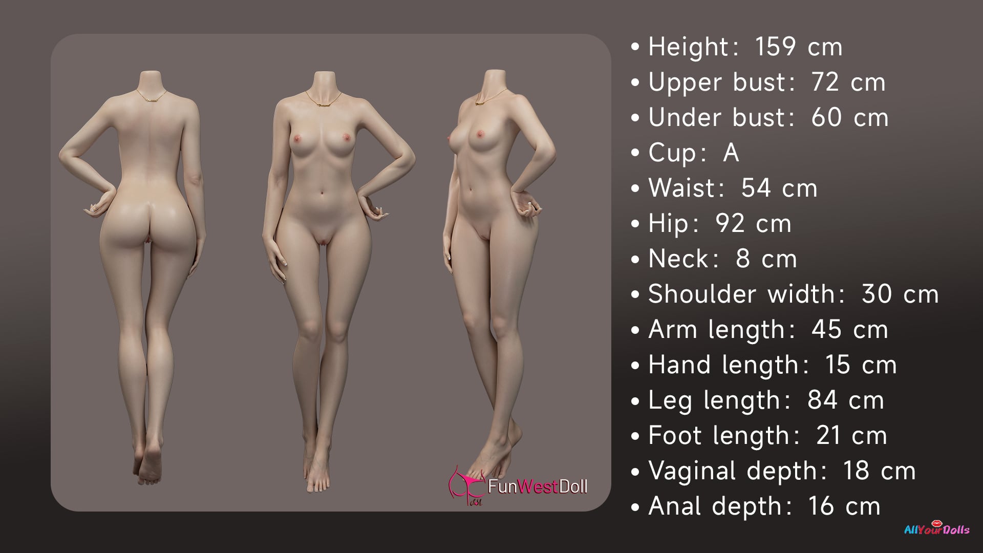 FS159cm A Cup Body Measurements