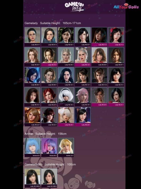 Buy GameLady Sex Doll Replacement Heads (Sold Separately)