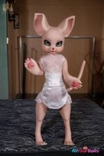 Fur Fapdolls Cream Mouse #SZ17 -100cm(3ft3) Silicone Sex Doll -Dolls Castle Furry Sex Doll