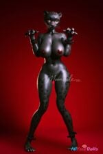 Velara 165cm D Cup Black Panther Silicone Furry Doll with Movable Jaw - Moonvale Doll - Image 4