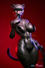Velara 165cm D Cup Black Panther Silicone Furry Doll with Movable Jaw - Moonvale Doll - Image 35