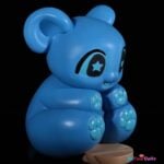 Glutinous Rice Blue Bear 22cm (8.7") Full Silicone Mini Masturbator - Lingmo - Image 4